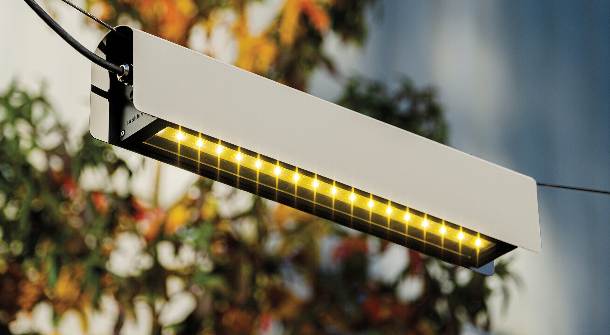 A light fixture made with single sheet metal bent with led strip inside. 