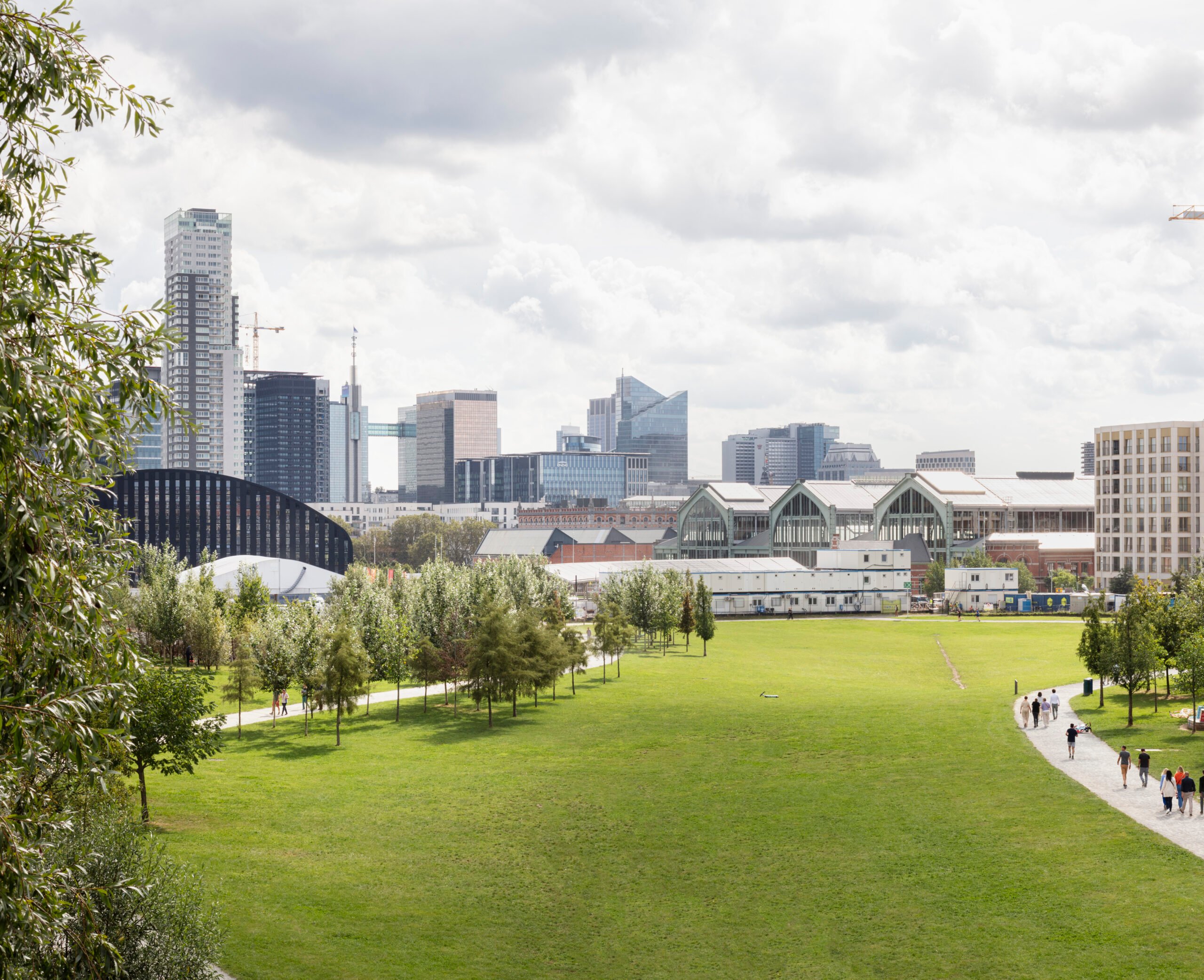 image of a park with a large green lawn