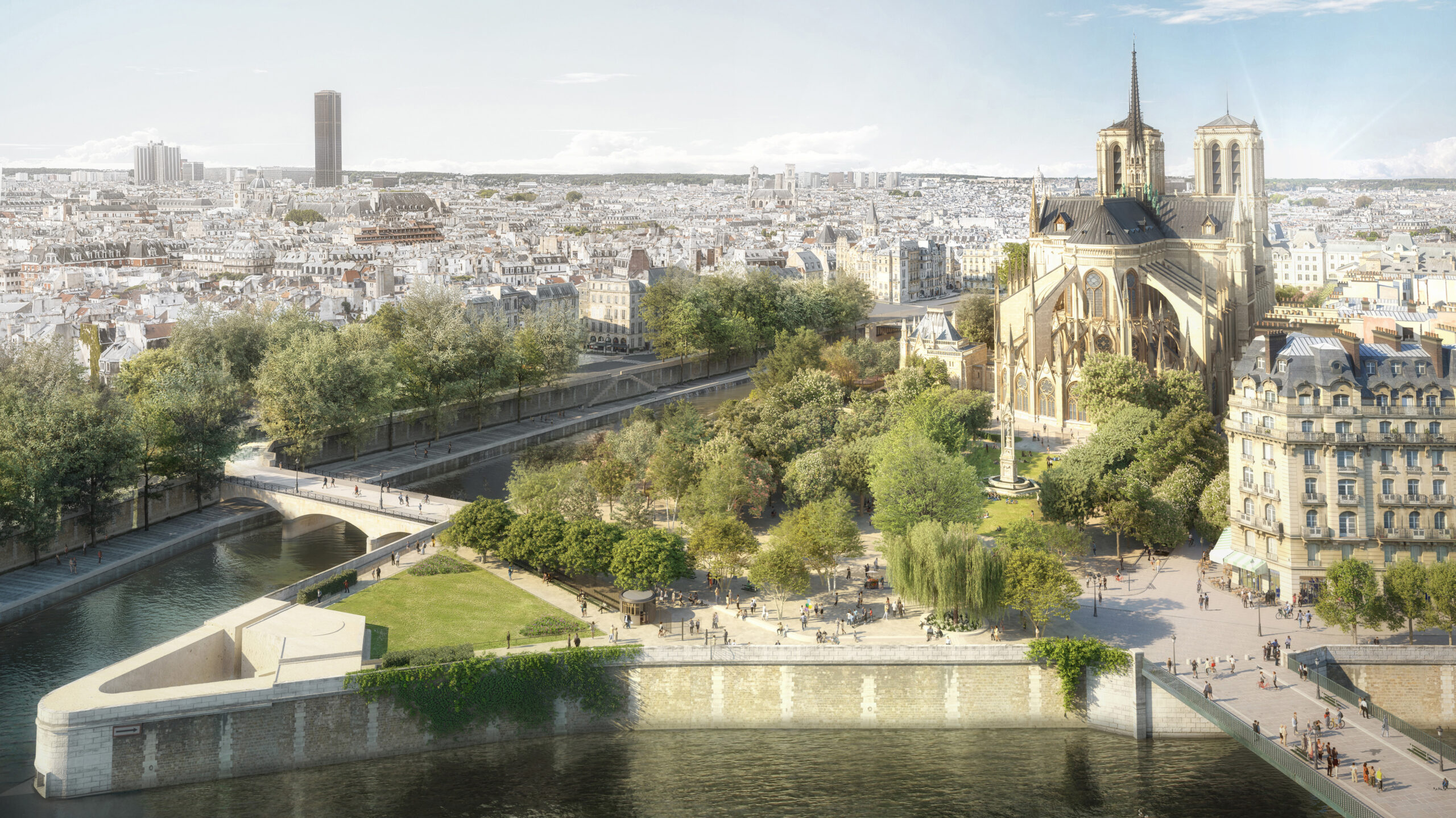 rendering of the landscape plans for notre dame