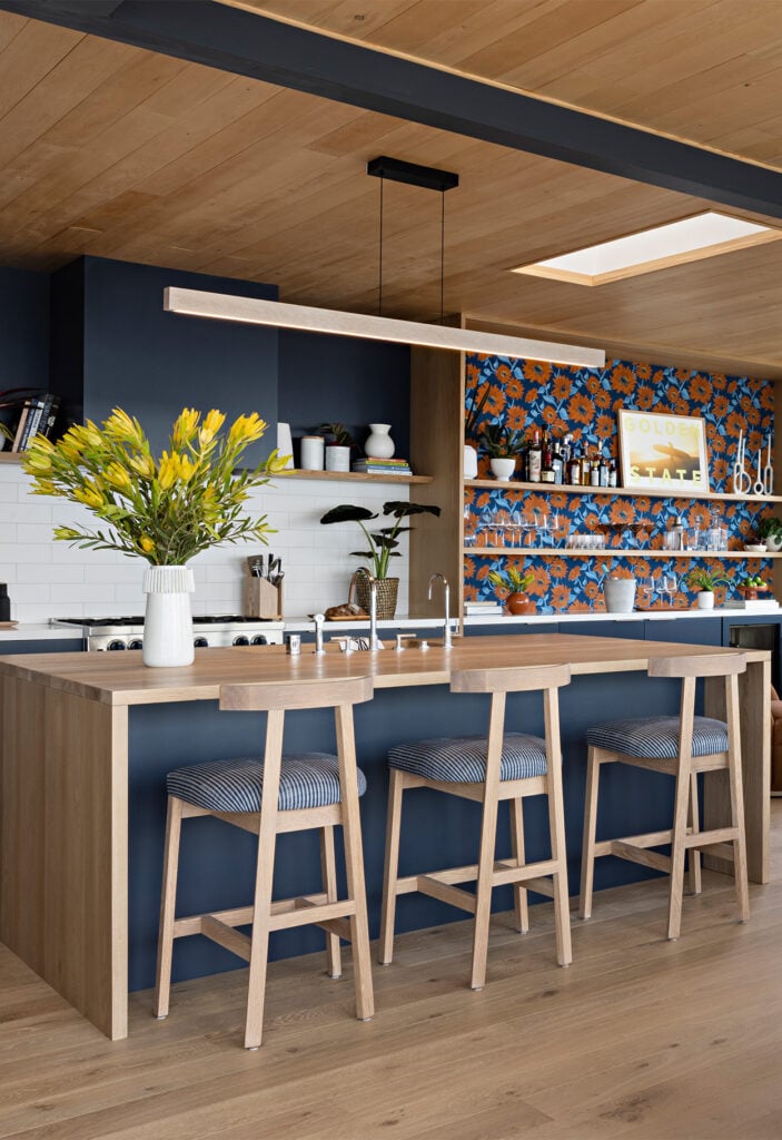 Cerno lighting fixture above kitchen island